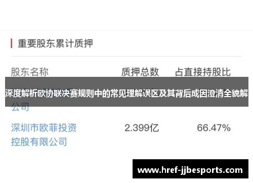 深度解析欧协联决赛规则中的常见理解误区及其背后成因澄清全貌解